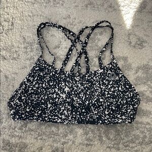 Reebok black and white Speckled Sports Bra